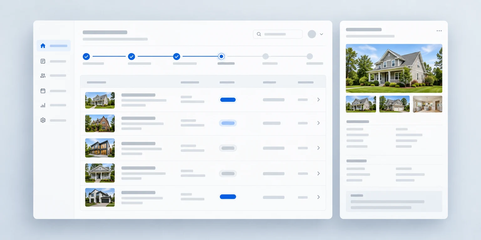 Illustrative property appraisal order dashboard and order detail panel